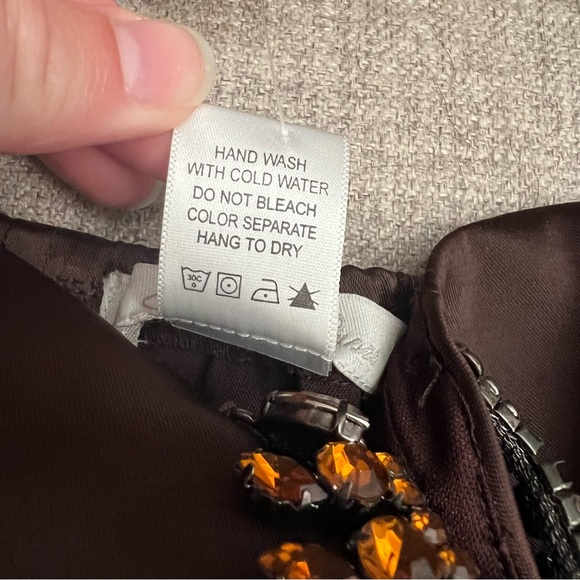 SOLD Charlotte Russe Brown Satin Strapless Corset - Picture 8 of 11